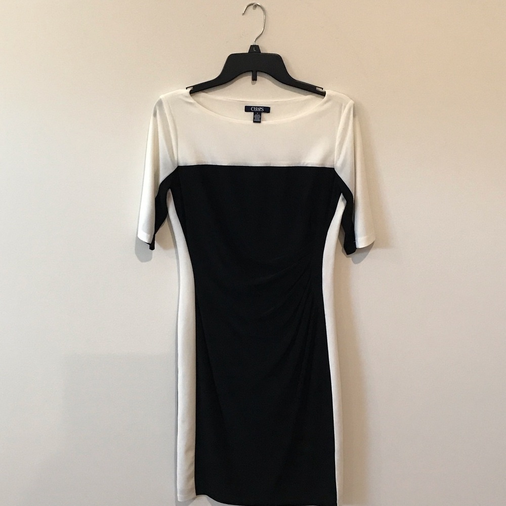 Chaps Black and White Dress